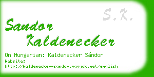 sandor kaldenecker business card